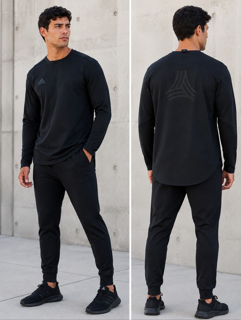 Adidas Black Crewneck Sweatshirt | Minimal Logo